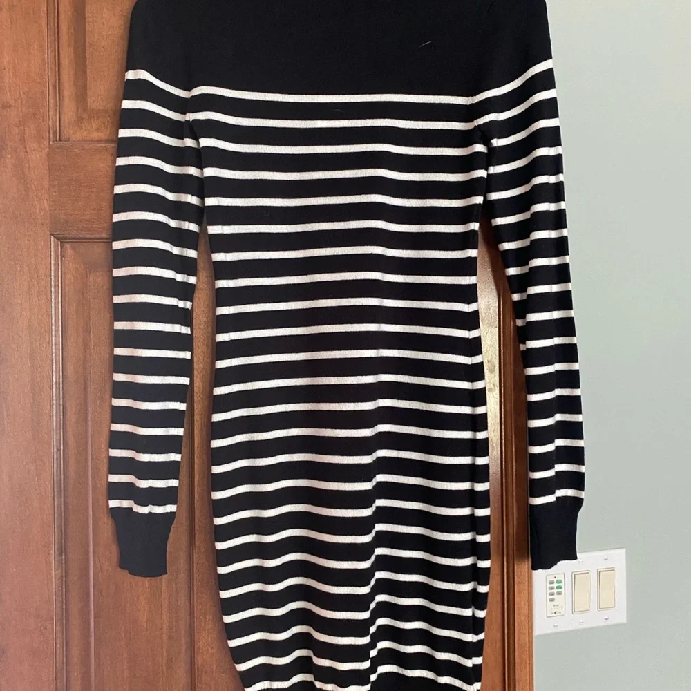 BCBGeneration Black and White Striped Mini Dress - Picture 2 of 4